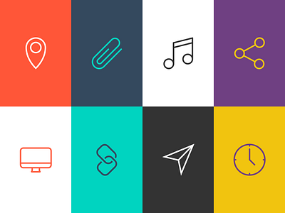 Outline Icon Set Preview bryn taylor colour icon set iconography icons line outline set stroke ui