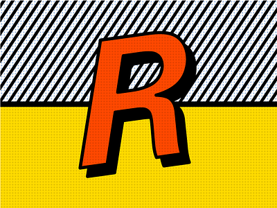 R is for Roy Lichtenstein — 36 Days Of Type 36 days of type 36 days r 3d alphabet bryn taylor colour letter r roy lichtenstein type typography
