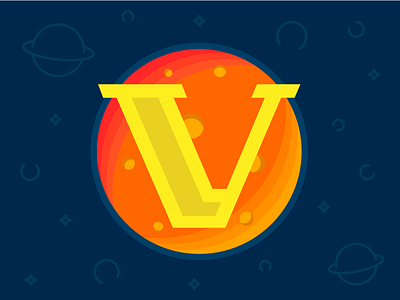 V is for Venus — 36 Days Of Type 36 days of type 36 days v alphabet bryn taylor colour letter planets type typography v