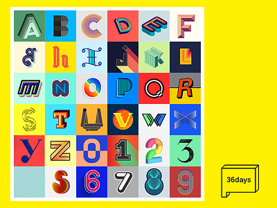 36 Days of Type Collection 36 days of type bryn taylor colour design flat letters type typography