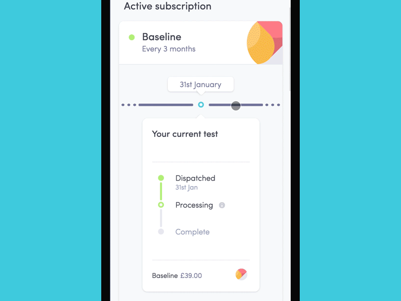 Manage Subscription — Frequency Slider blood test customize frequency gif health healthcare illustration london package subscription thriva uk