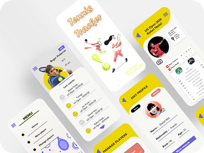 mobile app for tennis coach app coaching design flat design tennis ui ux