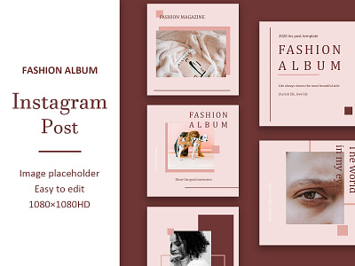 Fashion Album Instagram Post album design fashion freedom illustration instagram pink post powerpoint ppt presentation template template wps