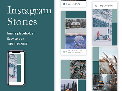 Winter Album Instagram Stories Template design instagram stories keynote powerpoint ppt presentation template template wps