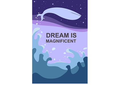 Dream is magnificent blue blue whale charming dream dreamy illustration magnificent nice purple sea stars sweet violet water whale