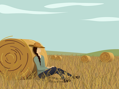 Serene girl in the field