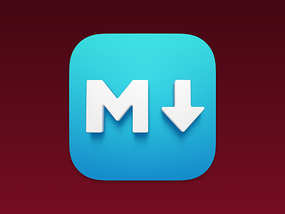 MacDown – App Icon Replacement for Big Sur 3d 3d icon app icon art text 4 big sur icon mac icon markdown redesign sketch.app