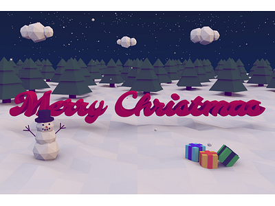 Merry Christmas 3d blender low poly