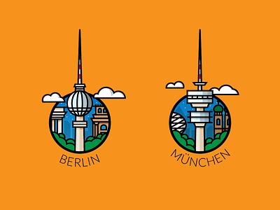 Berlin vs. Munich Illustration icon illustration illustrator