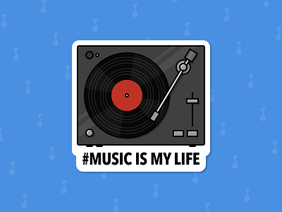 #MUSIC IS MY LIFE - Sticker illustration private sketch.app