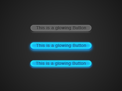 glowing 3D Button 3d blue button glowing grey light photoshop