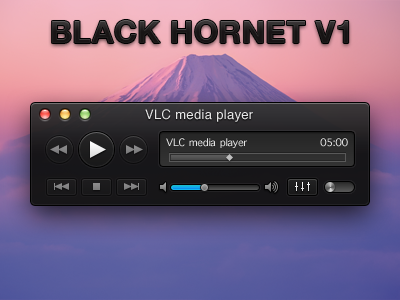 VLC Theme - Black Hornet (v1 completed) black black hornet photoshop redesign vlc theme