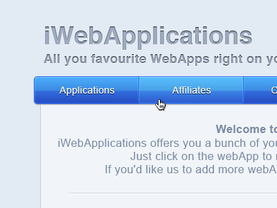 iWebApplications webdesign blue light photoshop website