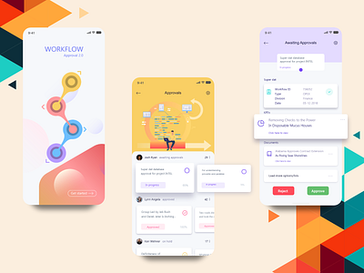 Workflow Approval App - Additional Screens accessibility acitvity adobe illustrator cc adobe xd app app design approval confirmation design illustraion mobile app mobile app design mobile ui ui ux ui ux workflow