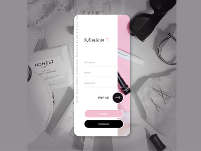 MakeUp Shop Signup app design dailyui design makeup signupform ui