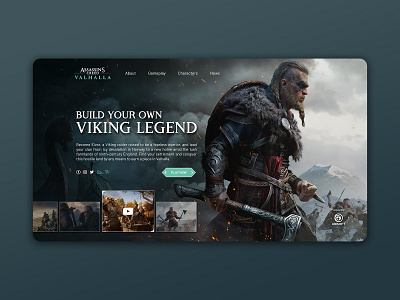 Landing Page • Assassin's Creed Valhalla concept dailyui design game gamers landing design landing page landingpages ubisoft ui uiinspiration uiux valhalla webpage