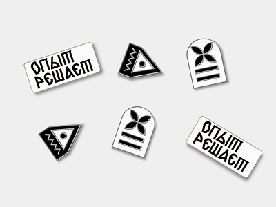 Folk pins branding cyrillic design folk identitydesign logo ornament pin typography vector