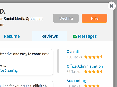 Decline or Hire accept decline hiring ratings resume reviews