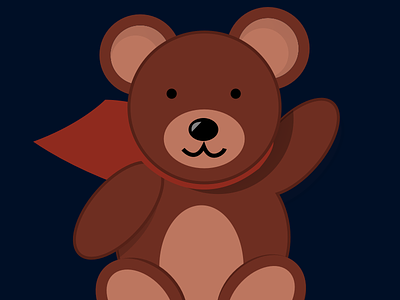 Rem the bear bear cape cute logo mascot superhero teddy