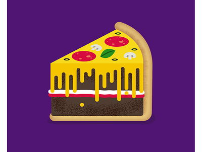 It's a Pizza-Cake clever design fresh icon illustration innovation subliminal vector