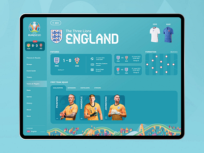 Euro 2020 - Football Tournament Concept Tablet App animation design fresh graphic design motion graphics