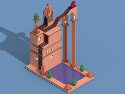Hello again Dribbble! first shot game design illustration magicavoxel valley