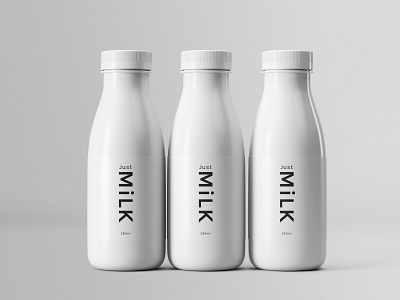 Just MiLK bottle design branding food milk minimalism package design packaging