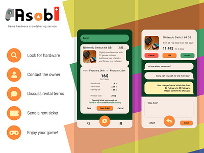 Asobi - game hardware rental service console ui design ux design