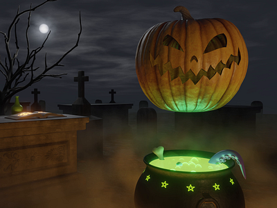 Pumpkin Possession 3d animation blender 3d mocktober