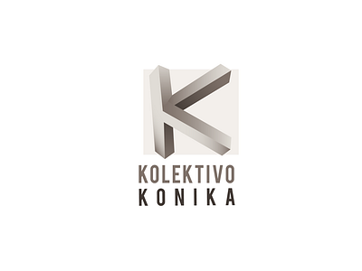 Logo for Kolektivo Konika, grayscale version.