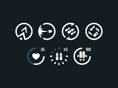Mines of Andromeda - Icons ammo bullet game game design health icon mobile space ui vector