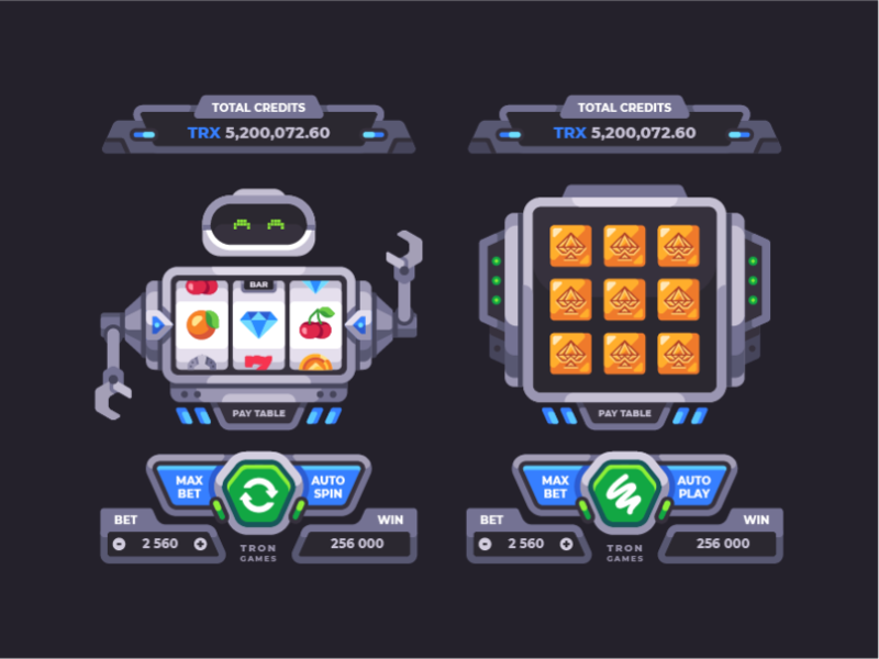 Game machines card casino design game illustration machine robot scratch slot ui vector