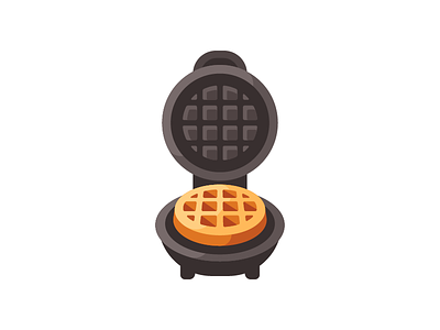 Waffle maker baking cooking daily design flat illustration iron kitchen maker vector waffle