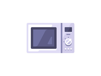 Microwave cooking daily design flat icon illustration kitchen microwave oven vector