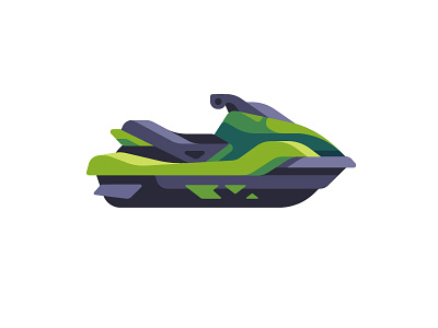 Jet ski daily design extreme flat icon illustration jet ski skiing sports summer vector water