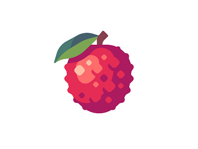 Lychee daily design exotic flat food fruid icon illustration litchi lychee vector