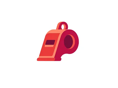 Whistle daily design flat icon illustration referee vector whistle