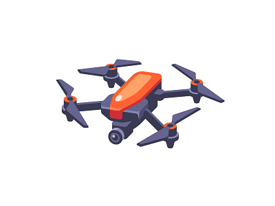 Drone aerial daily delivery design drone flat icon illustration photography quadcopter vector