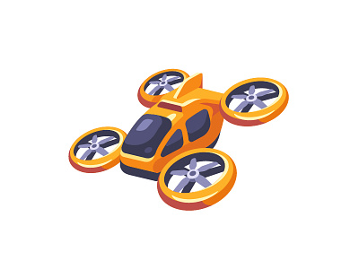 Air taxi air car daily design flat flying helicopter icon illustration taxi vector