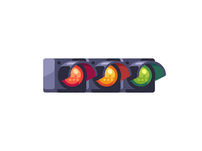 Traffic lights daily design flat icon illustration lights traffic vector
