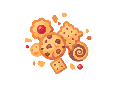 Cookies biscuit cookie cracker daily design flat food icon illustration vector