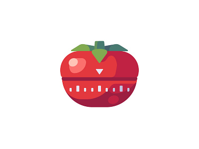 Kitchen timer daily design flat icon illustration kitchen pomodoro timer tomato vector