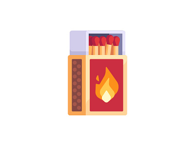 Matches box daily design flat icon illustration match safety vector