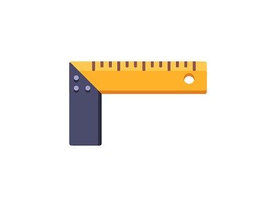 Ruler angle construction daily design flat icon illustration ruler vector