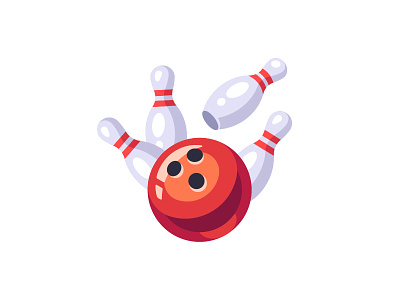 Bowling ball bowling daily design flat game icon illustration pin sports vector