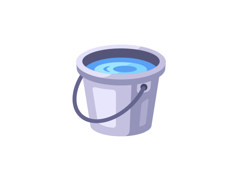 Bucket bucket daily design flat icon illustration steel vector water