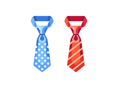 Ties daily design flat icon illustration necktie tie vector