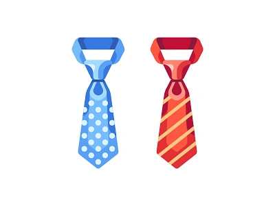 Ties daily design flat icon illustration necktie tie vector