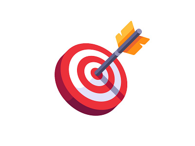 Target archery arrow daily darts design flat goal icon illustration target vector