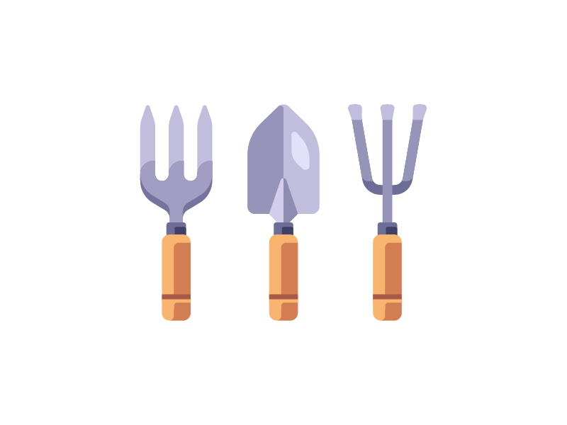 Gardening tools daily design flat gardening icon illustration shovel tool vector